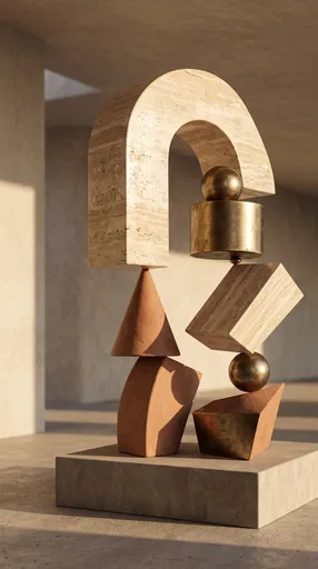 Balanced Geometric Sculpture in Warm Light