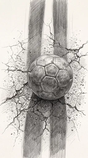 Graphite Sketch of Worn Soccer Ball