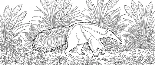 Giant Anteater In Nature Coloring Page