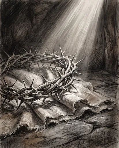Charcoal Drawing of Crown of Thorns