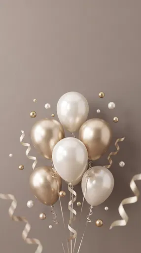 Champagne Gold and Pearl White Balloons