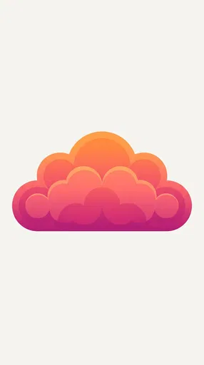 Symmetrical Sunset Gradient Cloud Illustration