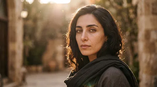 Backlit Portrait of Middle Eastern Woman