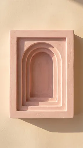 Pastel Pink Cement Archway Frame Flatlay