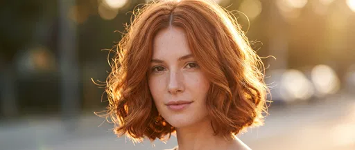 Woman With Copper Bob in Sunlight