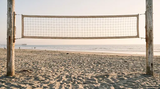 Beach Volleyball Net at Golden Hour