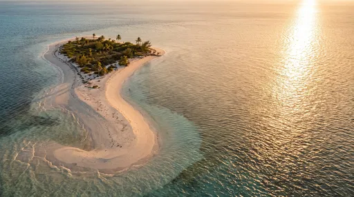 Aerial View of Tropical Island Sandbar