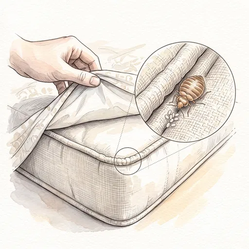 Bed Bug Mattress Inspection Illustration