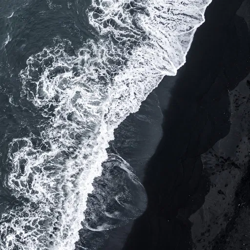 Aerial View of Black Sand Beach
