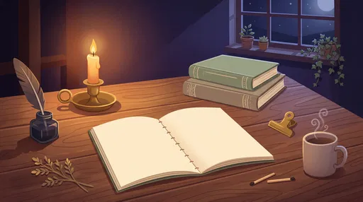 Cozy Wooden Desk With Open Notebook