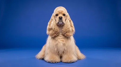Buff American Cocker Spaniel Studio Portrait