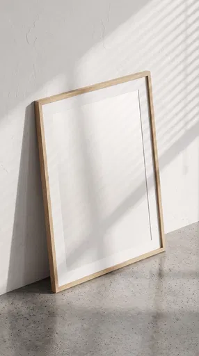 Blank Wooden Frame Leaning on Wall