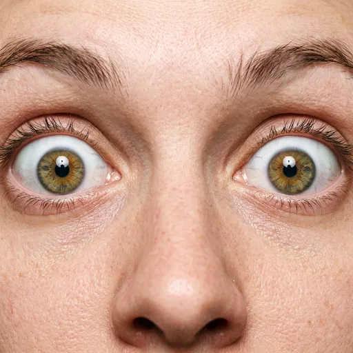 Macro Close-Up of Wide Hazel Eyes