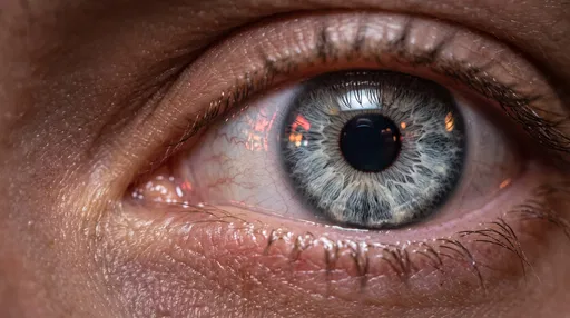 Macro Close-Up of Grey Human Eye