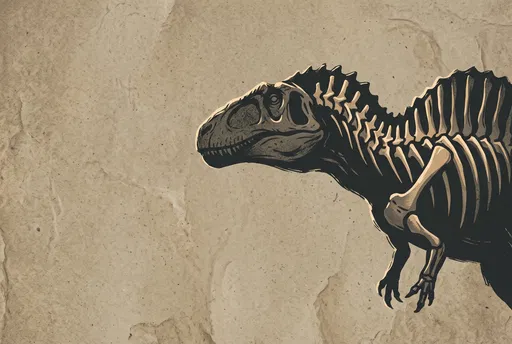 Skeletal Acrocanthosaurus Dinosaur Graphic Illustration