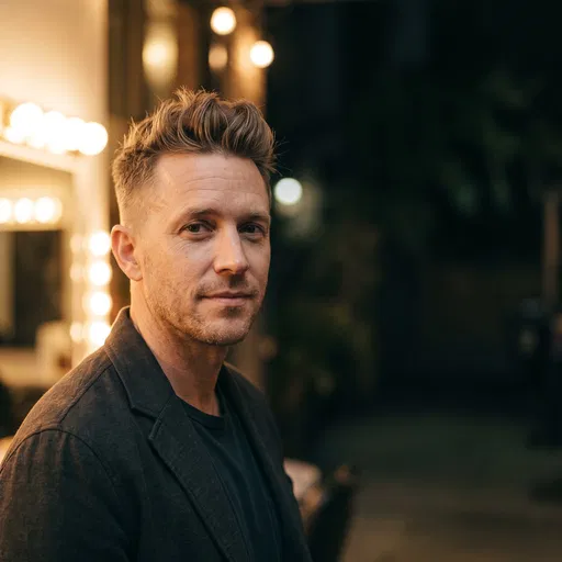 Man With Messy Quiff Hairstyle At Night