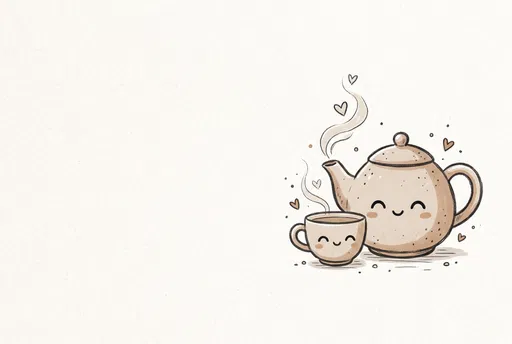 Kawaii Teapot and Teacup Doodle