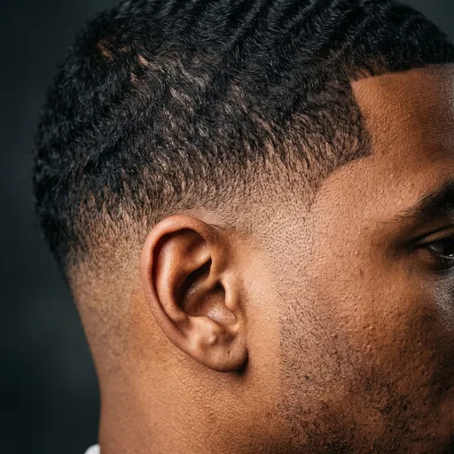 Close-Up of Low Taper Fade Haircut