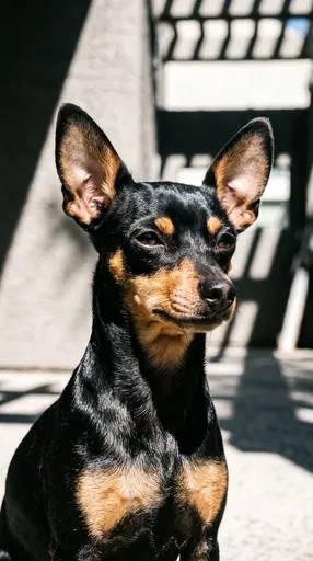Black and Tan Chihuahua Portrait Outdoors