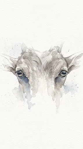 Delicate Watercolor Goat Eyes Illustration