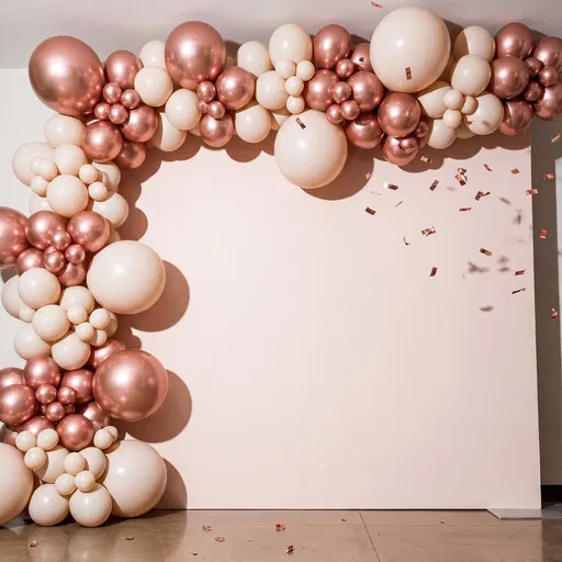 Rose Gold and Ivory Balloon Arch Backdrop