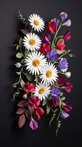 Paper Craft Daisies and Sweet Peas Arrangement
