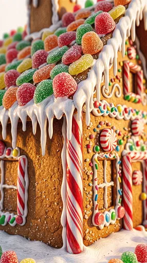Macro Gingerbread House With Candy Roof