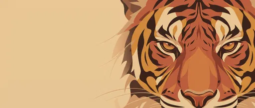 Modern Flat Vector Tiger Banner
