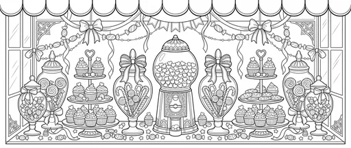 Candy Shop Window Coloring Page