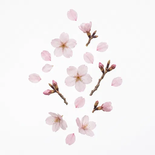 Floating Cherry Blossom Petals and Blooms