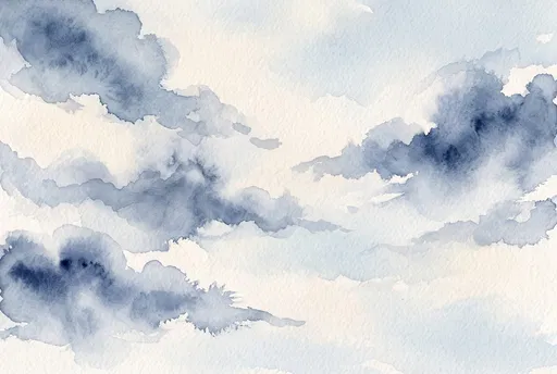 Soft Blue Watercolor Clouds Background