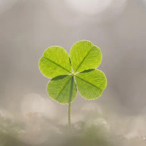 Backlit Four-Leaf Clover Macro