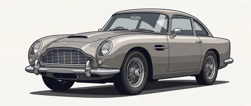Classic Silver Grand Tourer Vector Clipart