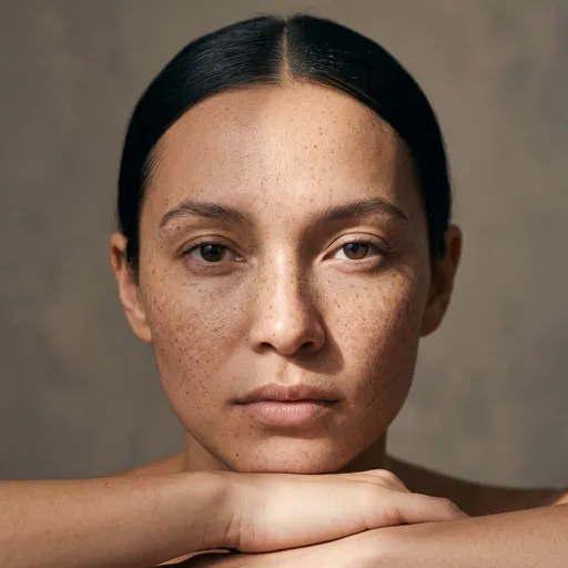 Close-Up Portrait of Freckled Woman