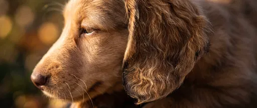 Close-Up Profile of Long-Haired Dachshund Puppy
