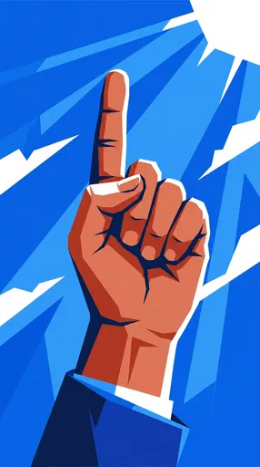 Geometric Illustration of Hand Pointing Up