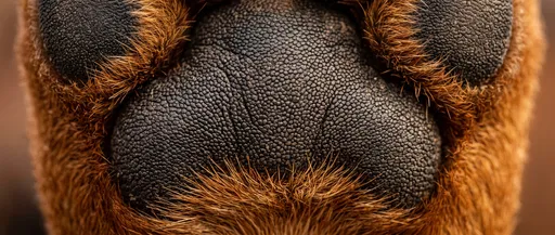 Macro Close-Up of Dog Paw Pad
