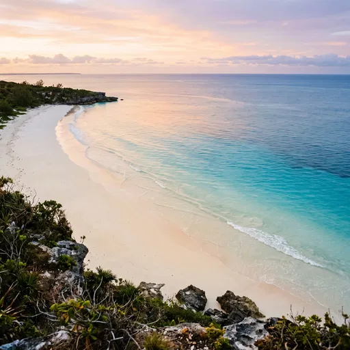 Tropical Beach Sunrise from Cliff Overlook