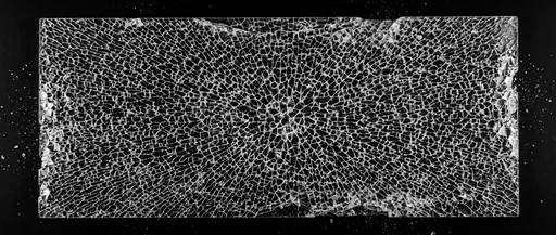 Shattered Tempered Glass Sheet on Black