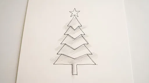 Minimalist Ink and Graphite Christmas Tree Sketch