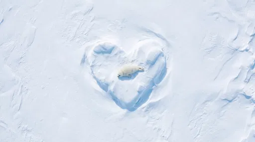 Baby Seal on Heart Shaped Snow