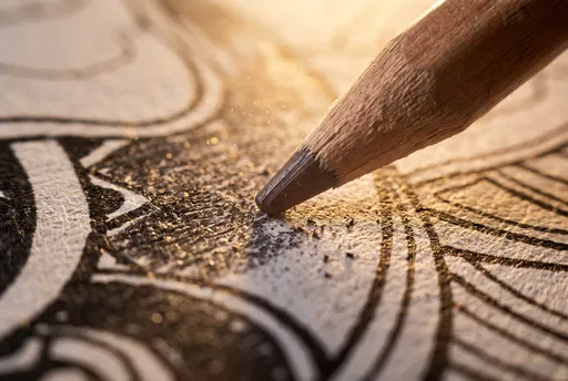 Macro Wooden Pencil Shading Coloring Page