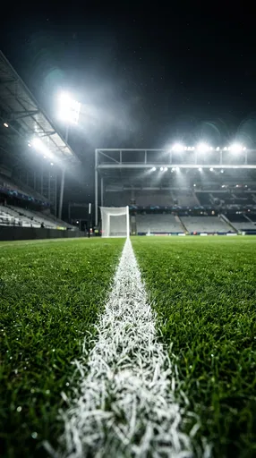 Night Stadium Turf and Floodlights