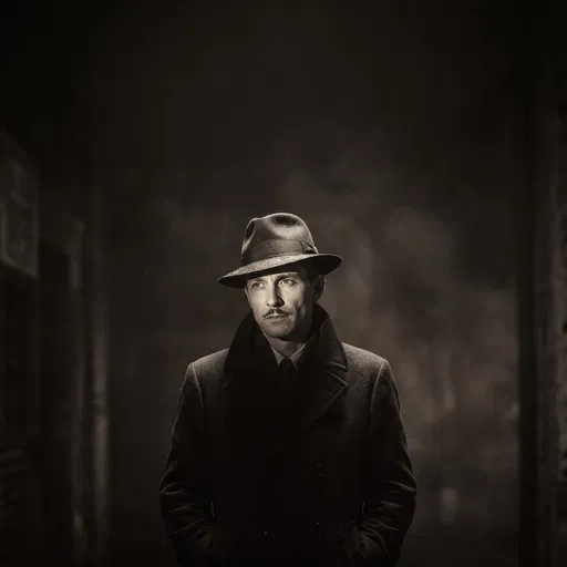 Vintage Detective in Fedora and Coat
