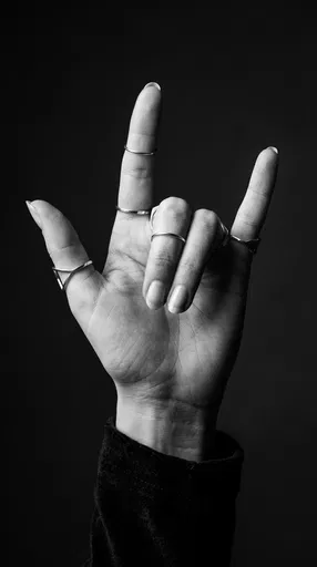 Monochrome Hand Making I Love You Sign