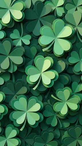Layered Green Paper Cut Clovers