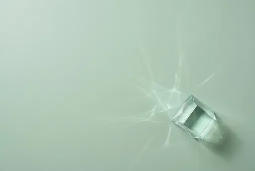 Glass Prism on Pastel Green Background