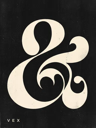 Cream Liquid-Script Ampersand Poster