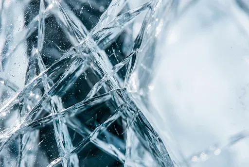 Macro Shot of Cracked Glacial Ice