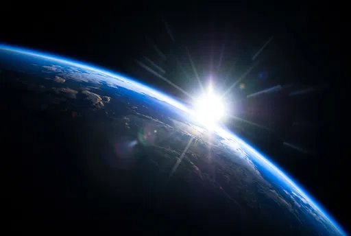 Orbital Sunrise Over Earth From Space